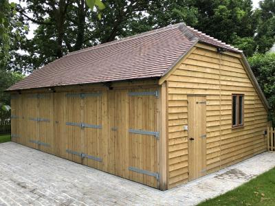 9.0m x 6.0m (30' x 20') 3 bay Open Barn with barn hip roof, optional barn doors, personal door and window